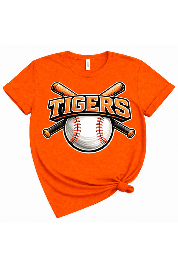 Tigers Baseball Graphic T-Shirt for Men Women – Baseball Bat & Ball Sports Design, Casual Short Sleeve Crewneck Tee