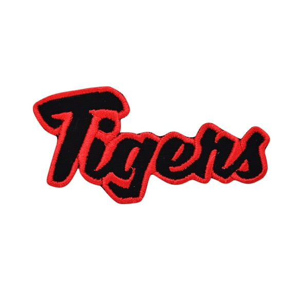 Tigers - Black/Red - Team Mascot - Words/Names - Iron on Applique/Embroidered Patch