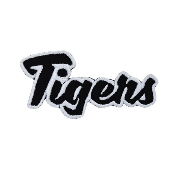Tigers - Black/White - Team Mascot - Words/Names - Iron on Applique/Embroidered Patch