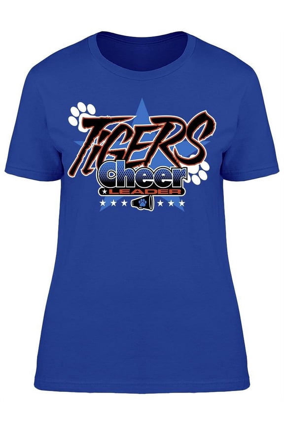 Tigers Cheer Leader Stars Paws T-Shirt Women -Image by Shutterstock, Female Small