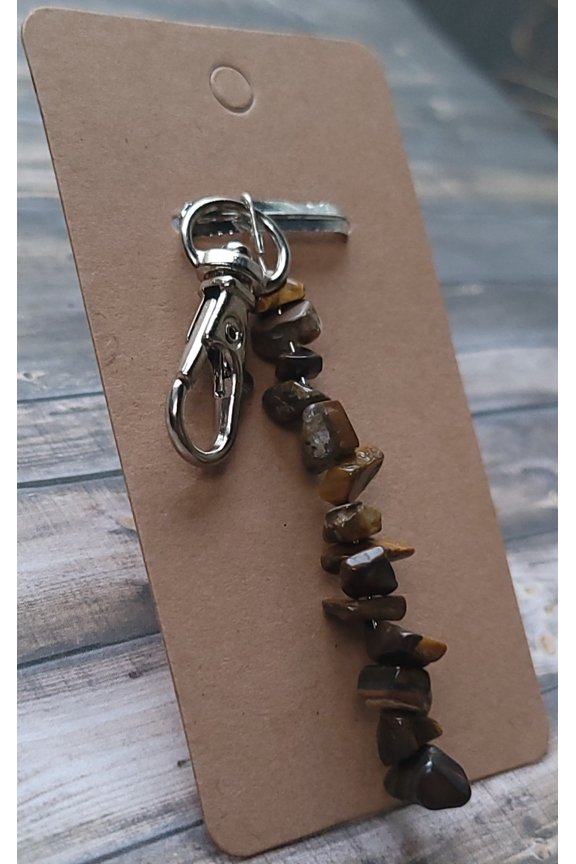 Tigers Eye Clip On Key chain and Zipper accessory. Luggage, coats, purses and more!