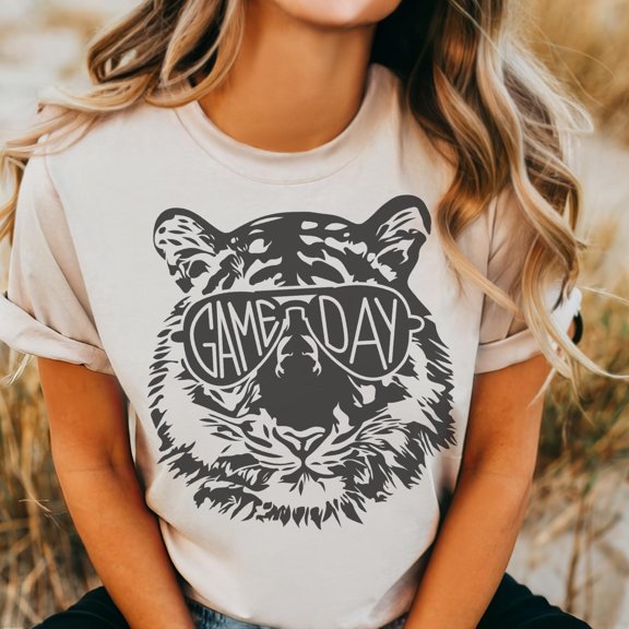 Tigers Game Day Mascot TShirt Style Football Mom Tee
