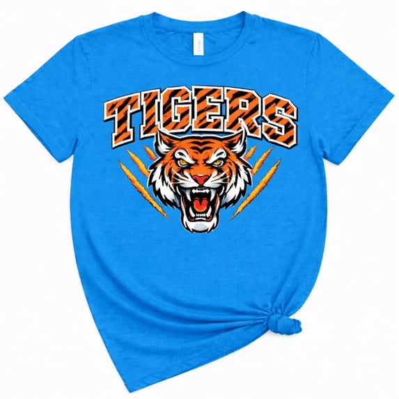 Tigers Graphic T-Shirt for Men Women – Tiger Face Claw Design, Casual Short Sleeve Crewneck Tee