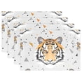 thumbnail image 1 of Tigers on Grey 12×18 inch Placemats Heat Resistant Washable Foldable Rectangular Placemats Set Decoration Indoor Outdoor for Kitchen Dining Table 4PCs, 1 of 8