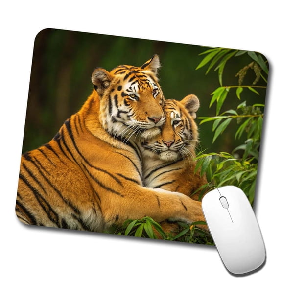 Tigers Hugging Love Mouse Pad Low Profile Gaming Mat