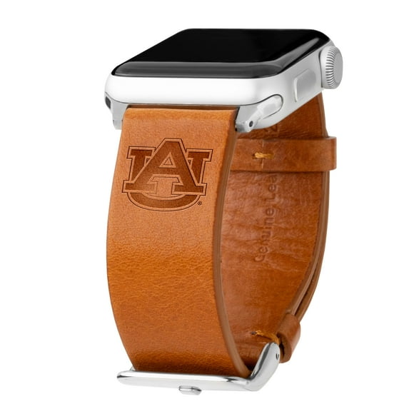 Tigers Premium Leather Unisex Watch Band for Apple Watch - 42/44/45/49mm (46mm Series 10) Short Tan by Affinity Bands