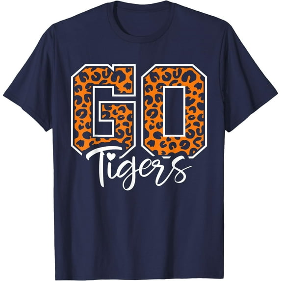 Tigers School Spirit Mascot Cute Heart Cheer Softstyle Unisex T-Shirt,Navy Color,Size 2T