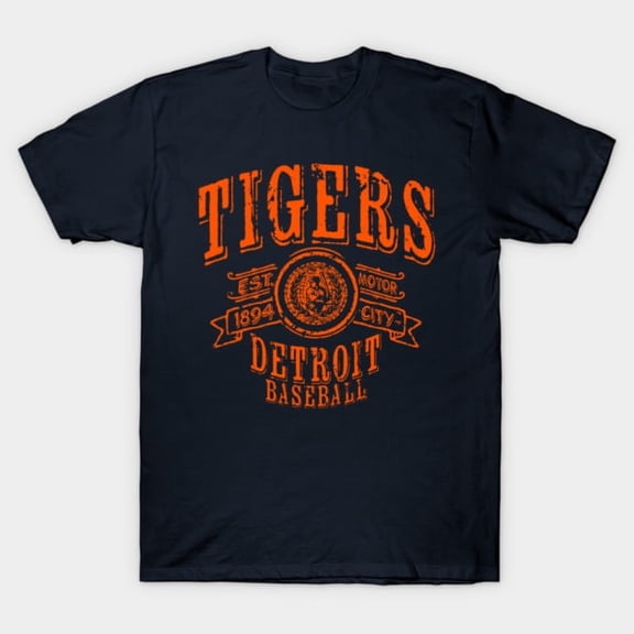 Tigers Vintage Baseball Fan Graphic - Unique Gift Tee, H3802 T-Shirt, for Men and Women, Up to Size 5XL