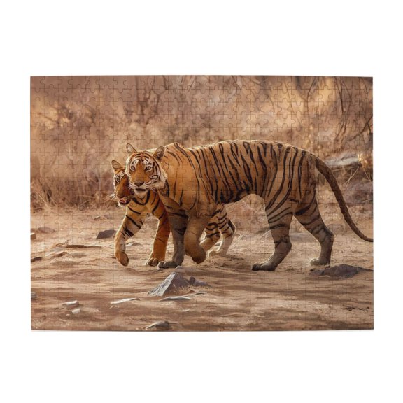 Tigers Walking Together 1000-Piece Wooden Jigsaw Puzzle for Adults, Fun & Challenging Family Game, Stylish Wall Decor & Holiday Gift