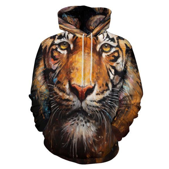 Tigers Wolves Zebras Animals Men's Women Vintage 3D Hooded Sweatshirt - All-Season Loose Fit Streetwear