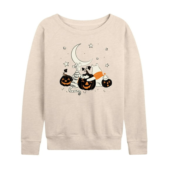 Tigger And Pooh Pumpkins  - Ladies French Terry Long Sleeve Shirt