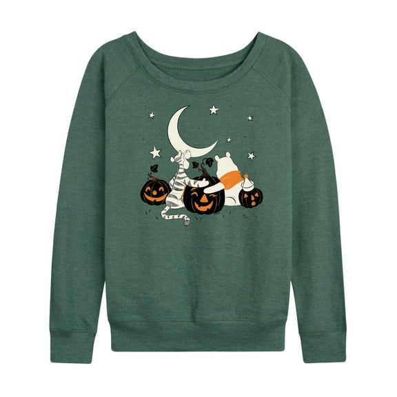 Tigger And Pooh Pumpkins - Ladies French Terry Long Sleeve Shirt