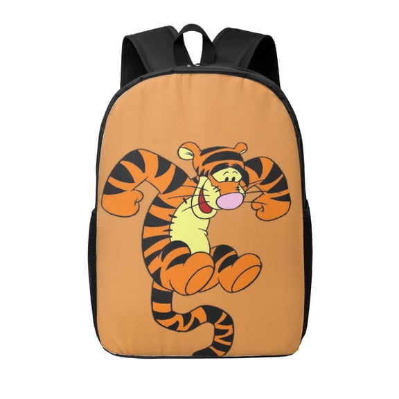 Tigger Cartoon Backpacks Lightweight 17 Inch Large Capacity Unisex Bookbag Anime Laptop Bag for Travel Hiking Work School