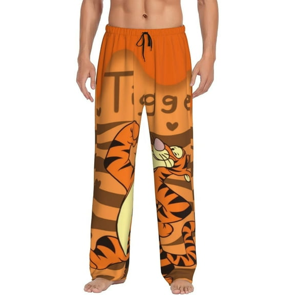 Tigger Men's Pajama Pant Soft Comfy Lounge Pj Bottoms Loose Elastic Waistband Adult Sleep Pants with Pockets Drawstring