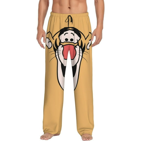 Tigger Men's Pajama Pant Soft Comfy Lounge Pj Bottoms Loose Elastic Waistband Adult Sleep Pants with Pockets Drawstring