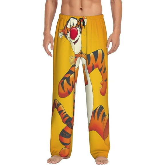 Tigger Men's Pajama Pant Soft Comfy Lounge Pj Bottoms Loose Elastic Waistband Adult Sleep Pants with Pockets Drawstring