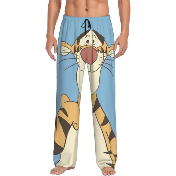 Tigger Men's Pajama Pant Soft Comfy Lounge Pj Bottoms Loose Elastic Waistband Adult Sleep Pants with Pockets Drawstring