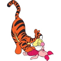 Tigger & Piglet Removable Decor Sticker Adhesive Wall Decal | 20" x 26" Kids Bedroom Nursery Home Art Pig & Tiger Cartoon Characters StickerDecal Animated Television Series Vinyl Design Decoration