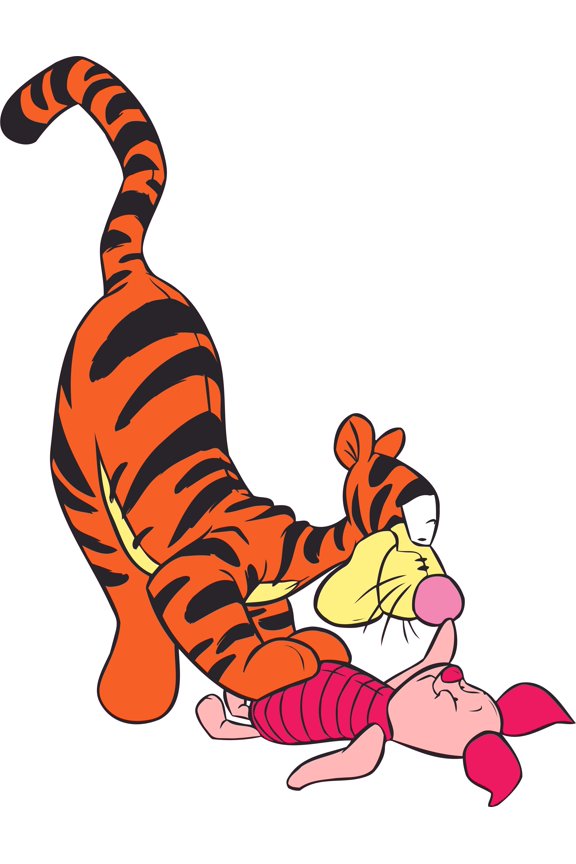 Tigger & Piglet Removable Decor Sticker Adhesive Wall Decal | 20" x 26" Kids Bedroom Nursery Home Art Pig & Tiger Cartoon Characters StickerDecal Animated Television Series Vinyl Design Decoration