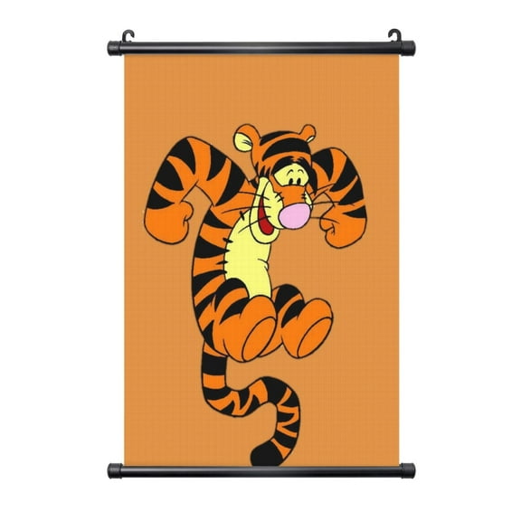 Tigger Poster Plastic Shaft Wall Hanging Banner Artwork Canvas Wall Art Painting Decor For Home Living Room Bedroom Office 16"X24"