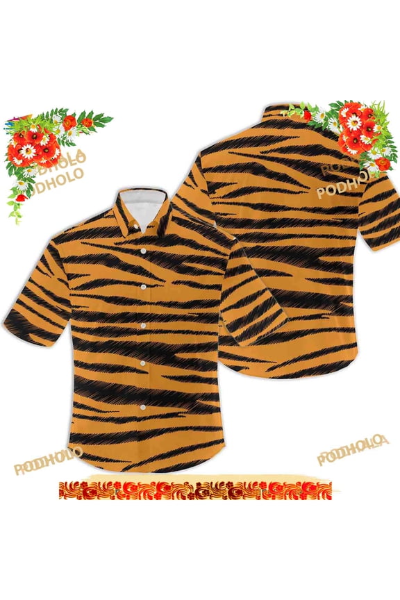 Tigger Stripes Disney Winnie The Pooh Hawaiin Shirt
