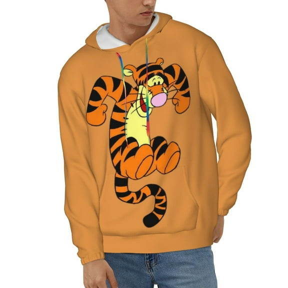 Tigger Unisex Hoodies 3D Print Hooded Sweatshirt for Men Women, Long Sleeve Fall Pullover Top with Pockets