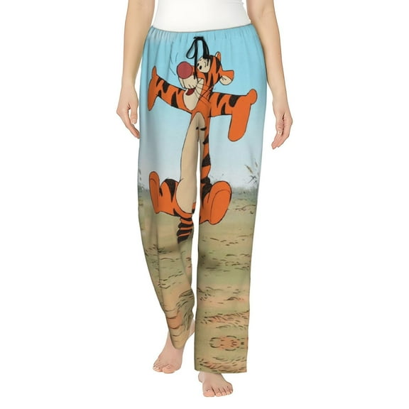 Tigger Women's Pajama Pants Comfy Casual Loose Sleep Bottoms Pants Drawstring Wide Leg Long Lounge Pants