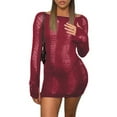 thumbnail image 1 of Tight Dress Sexy Multifunctional Slim Hollow Open Back Knitted Hip Dress for Travel, 1 of 7