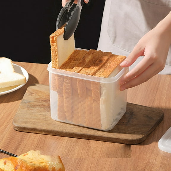 Tight Seal Fresh Bread Bin Featuring Polypropylene Plastic Construction, Clear Loaf Dispenser and Reusable Kitchen Organizer Storage Box