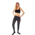 thumbnail image 1 of Tights Opaque Lrg Blk Wht Dot - Black/White - One Size Fits 90-160 lbs, 1 of 1