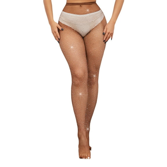 Tights Sparkling Fishnets Hollow-Out Socks Women's Full-Length Pantyhose