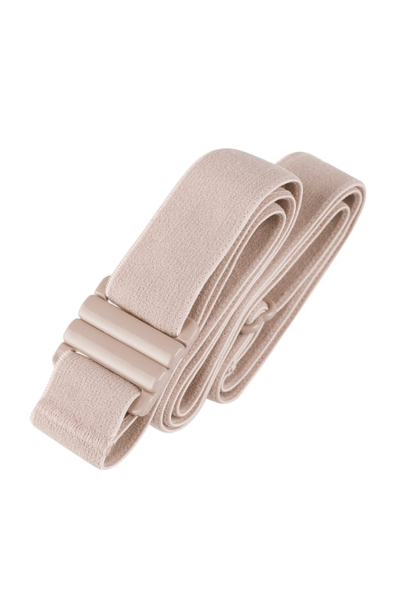 : Adjustable No Show Elastic Belt With Non Slip Gel Backing- Invisible Belt. Womens Belt - Tan/Nude - FITS USA 00-16