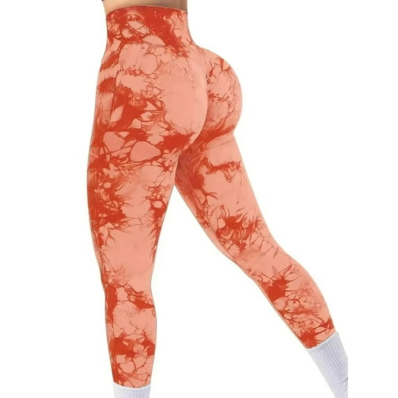 Tights Women Tie Dye Leggings High Waist Lifts Butt Tummy Control Push Up Seamless Yoga pants Ladies Workout Gym Clothing