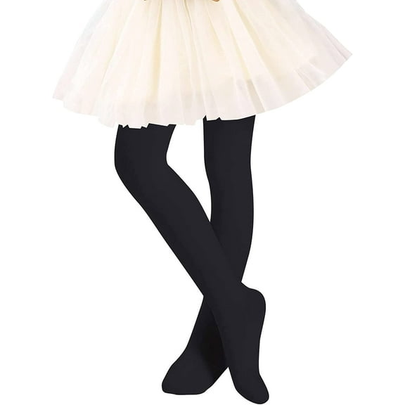 Tights for Girls Toddler Transition Ballet Leggings Ultra-Soft Footed Dance Stockings School Uniform Tight Black L