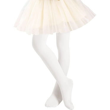 Tights for Girls Toddler Transition Ballet Leggings Ultra-Soft Footed Dance Stockings School Uniform Tight White S