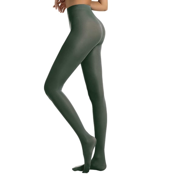 Tights for Women, Audhol Semi Opaque Women's Soft Solid Color Semi Opaque Footed Tights High Waist Womens Tights Women's Tights Green XL