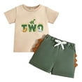 thumbnail image 1 of Tigivemen Baby Boy Clothes First Birthday Outfit Dinosaur Short Sleeved T Shirts Shorts 2Pcs Set Toddler Boys Outfits Green,2-3 Years, 1 of 4