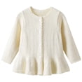 thumbnail image 1 of Tigivemen Baby Girls Cardigan Sweater Toddler Long Sleeve Knit Solid Color Sweater Tops Size 1-2 Years,White, 1 of 4