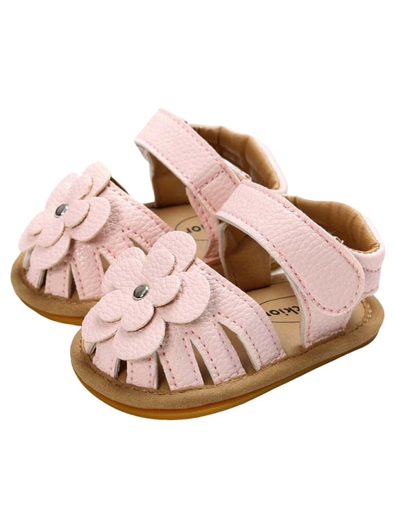 Baby Toddler Girls Summer Sandals Flower Dressy Beach Shoes with Soft Soles for Toddlers Pink Size 5