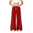 thumbnail image 1 of Tigivemen Baggy Sweatpants Wide Leg Pants Teen Girl Clothes High Waisted Drawstring Sweatpant Outdoor Hiking Pant Red,4-5 Years, 1 of 6