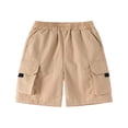 thumbnail image 1 of Tigivemen Cargo Shorts for Boy with Pockets Summer Sports Sweatshort Toddlers Boys Shorts 5-6Y,Khaki, 1 of 5