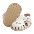 thumbnail image 1 of Tigivemen Floral Summer Sandals for Infant Baby Wedding Dress Flat Shoes Girls Closed Toe Sandal White Size 4, 1 of 5