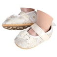 thumbnail image 1 of Tigivemen Flower Girl Dress Shoes Infant Baby Mary Jane Flats with Non Slip Bow Cirb Shoe for Newborn White Size 3, 1 of 7