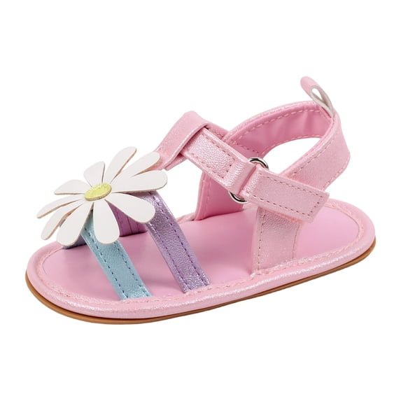 Tigivemen Infant Baby Girls Summer Sandals Newborn Soft Sole Walking Dressy Shoes Multicolour Size 4