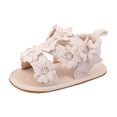 thumbnail image 1 of Tigivemen Infant Baby Walking Sandals Open Toe Flower Shoes Girls Summer Sandals Beige Size 3, 1 of 8