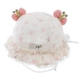 thumbnail image 1 of Tigivemen Infant Sun Hats Summer Bucket Hat Breathable Girl Bonnet Cap Lace Wide Brim Sunhats with Bow Pink Size 3-18 Months, 1 of 3