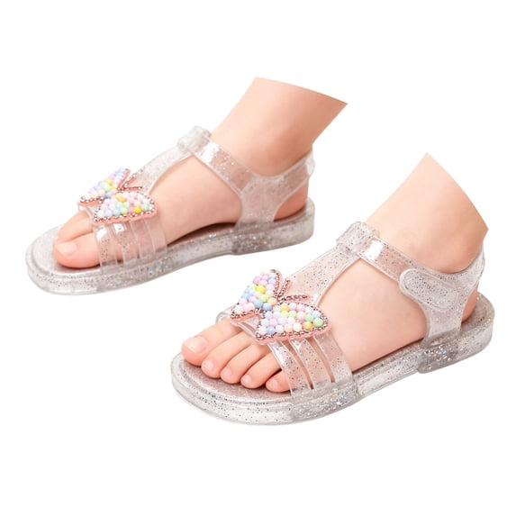 Tigivemen Jelly Sandals for Girls Toddler Summer Shoes Casual Water Beach Flat Sandals for Toddlers White Size 8