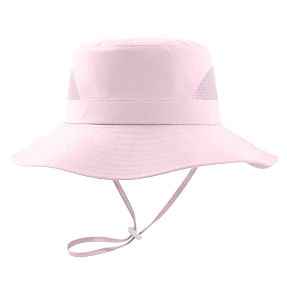 Tigivemen Outdoor Sun Hat for Toddler with Mesh Breathable Beach Bucket Hats Baby Kids Summer Fishing Caps Pink Size 3-6 Years