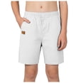 thumbnail image 1 of Tigivemen Summer Boys Shorts Breathable Athletic Running Sweatshorts Teens Workout Short 12-13Y,White, 1 of 5