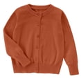 thumbnail image 1 of Tigivemen Thermal Sweaters Knitted Cardigan for Kids Teens Fall Clothes Long Sleeve Crewneck Sweater Size 3-4 Years,Brick Red, 1 of 5
